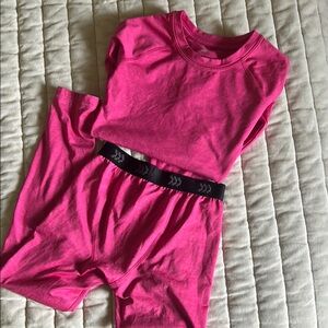 All in Motion Pink Long John Set Vibrant and Comfortable